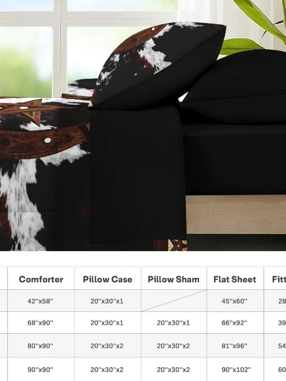 King Comforter Set with Sheets, 7 Pieces Western Cowboy Bedding | Bed in A Bag f